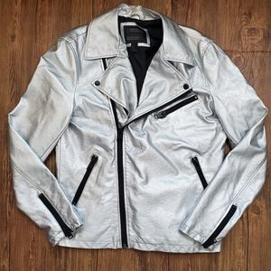 Forever 21 Men's Metallic Moto Jacket